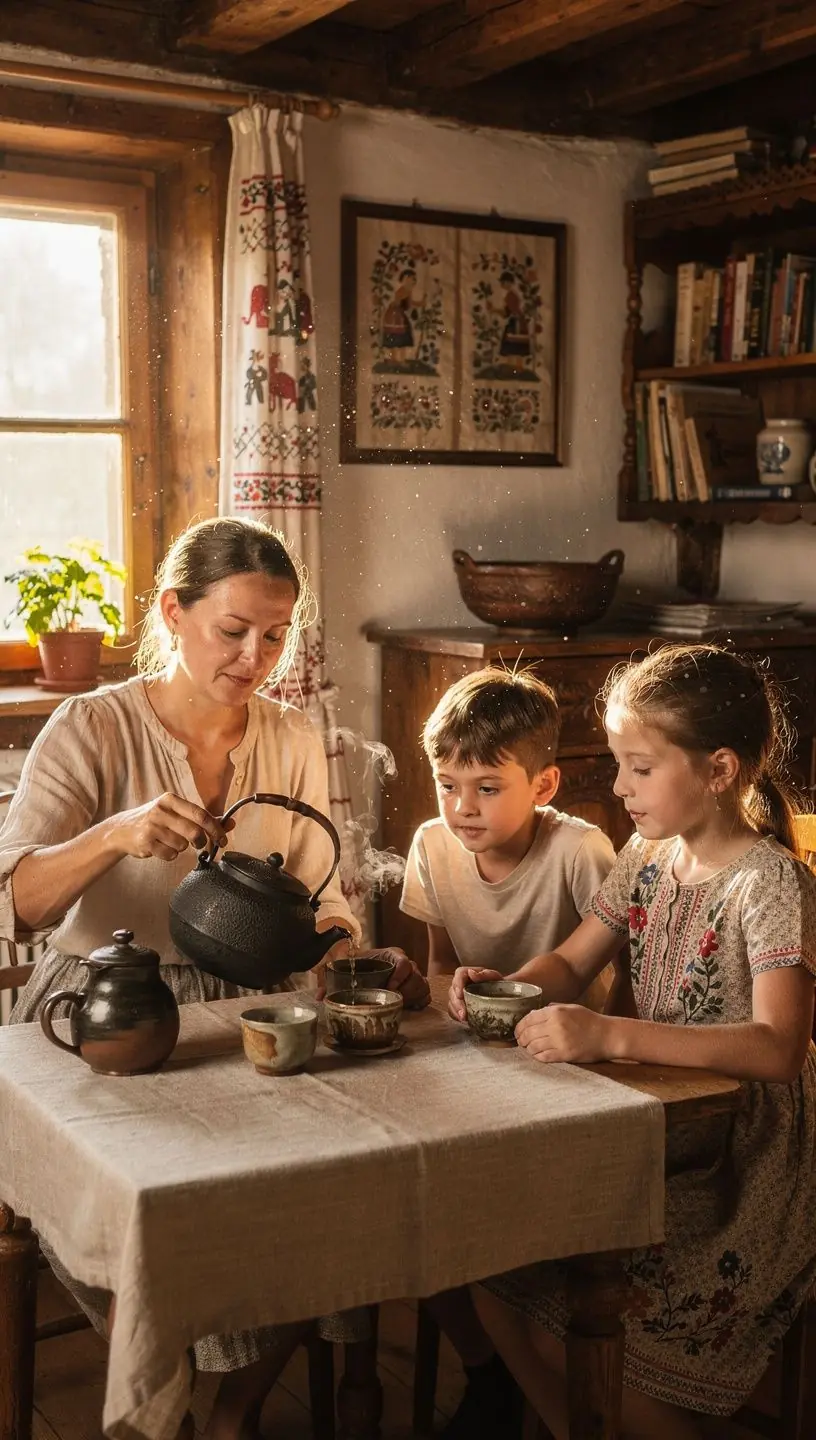 Zobrazenie balenia Hojicha čaju s popisom na etikete