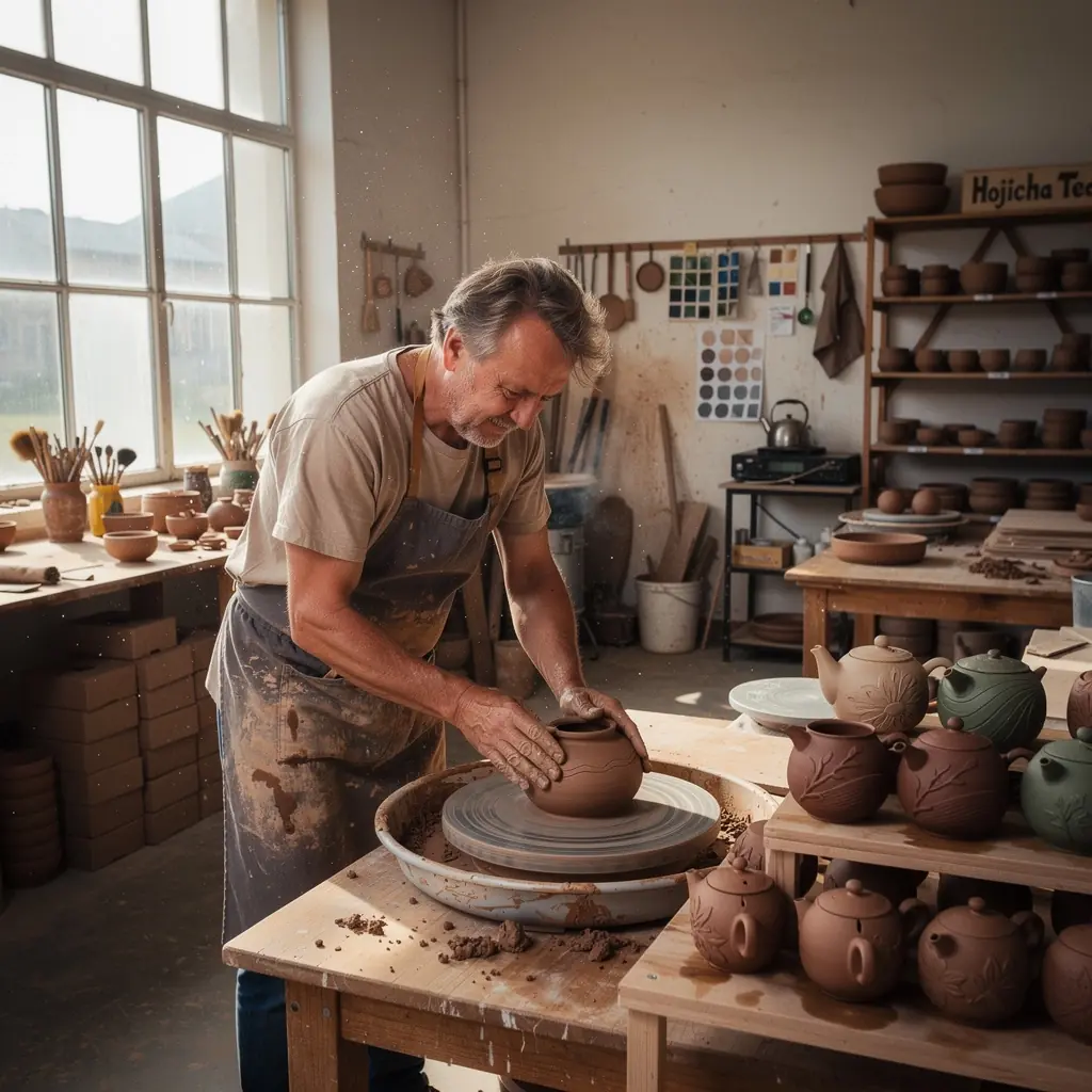 Zelený čaj Hojicha s praženými lístkami na bielom pozadí